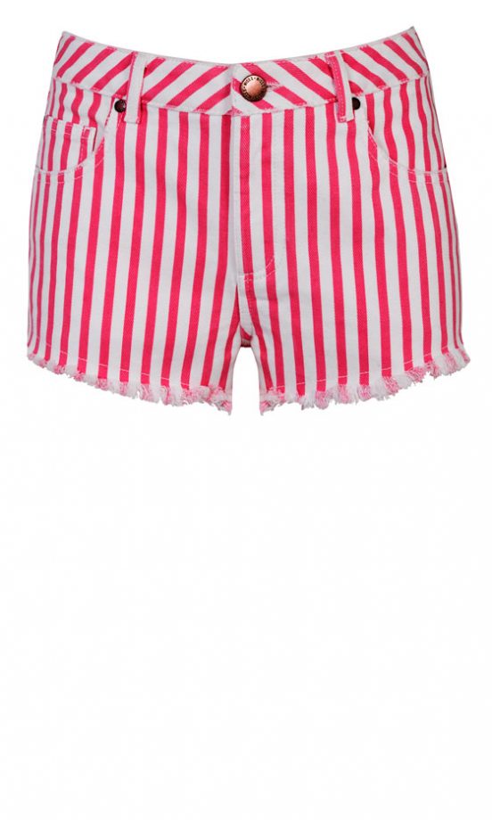Miss Selfridge Red Striped Shorts