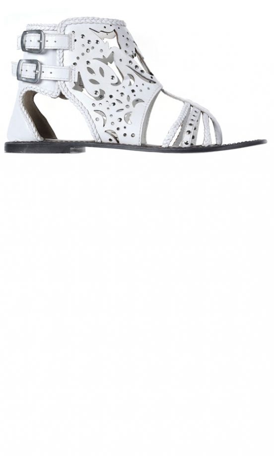 Miss Selfridge White Laser Cut Sandals
