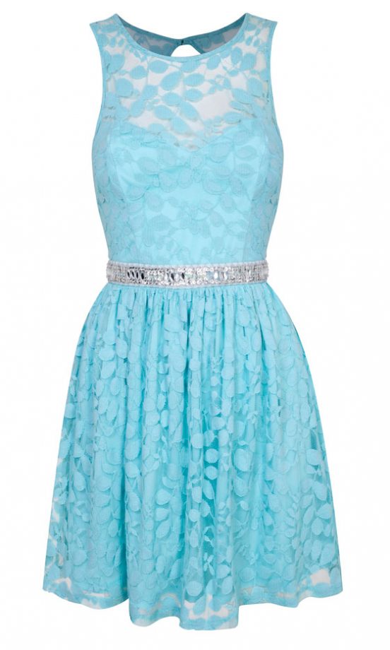 Miss Selfridge Blue Lace Dress