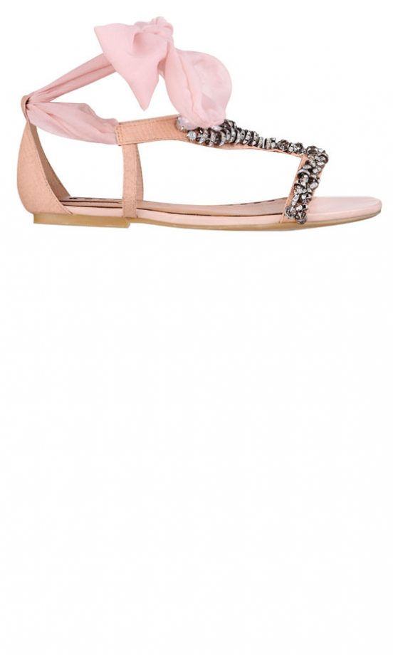 Miss Selfridge Pink Bow Sandals