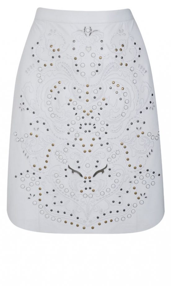 Miss Selfridge White Studded Skirt