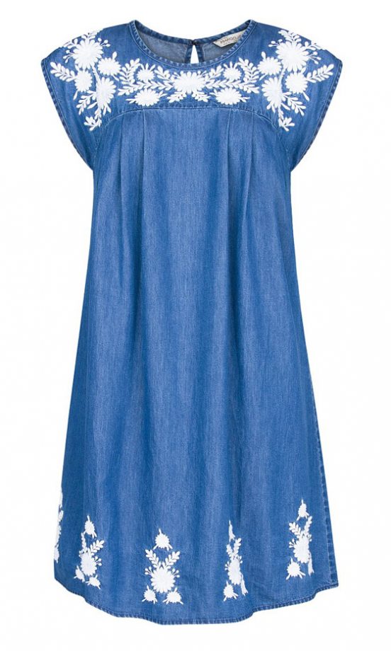 Mango Denim Embroidered Dress, £34.99