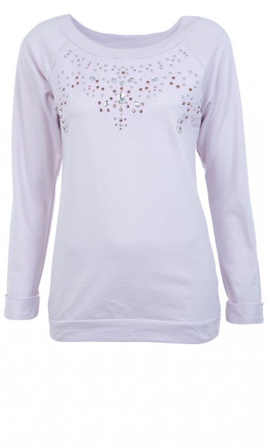 Miss Selfridge Violet Studded Sweatshirt