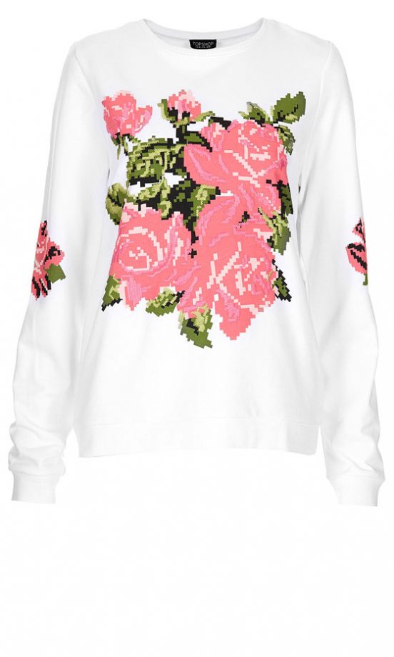 Topshop Pink Embroidered Sweatshirt, £32