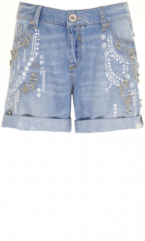 River Island High Summer 2013 Embroidered Denim Shorts