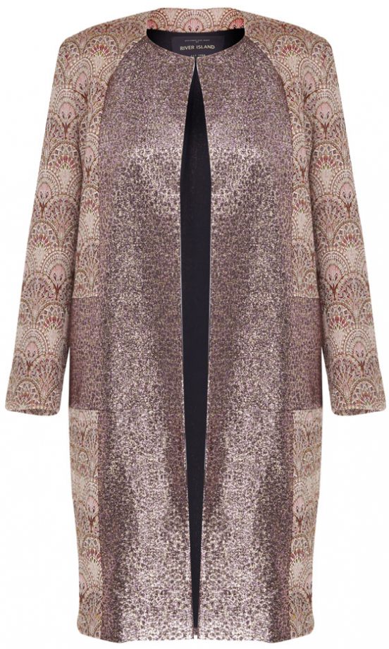 River Island High Summer 2013 Brown Printed Coat