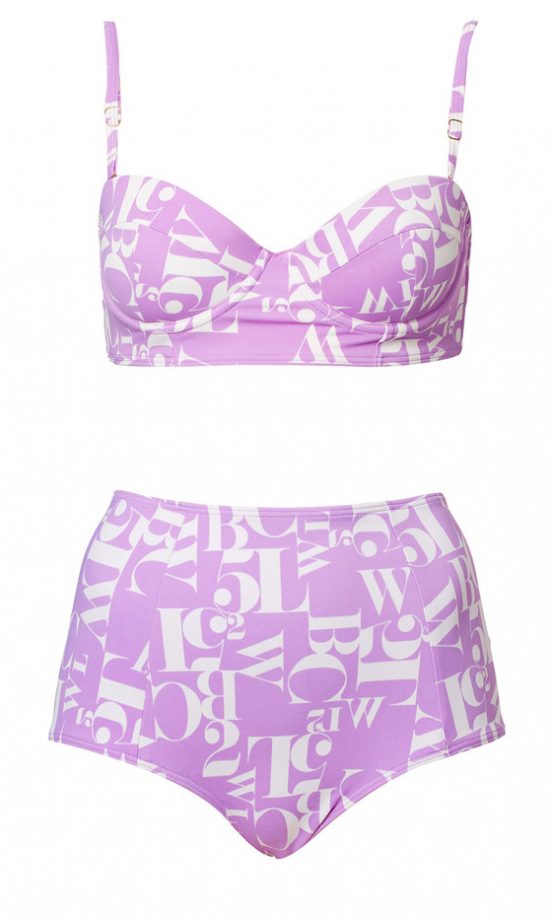 Topshop Lilac Graphic Bikini, £32