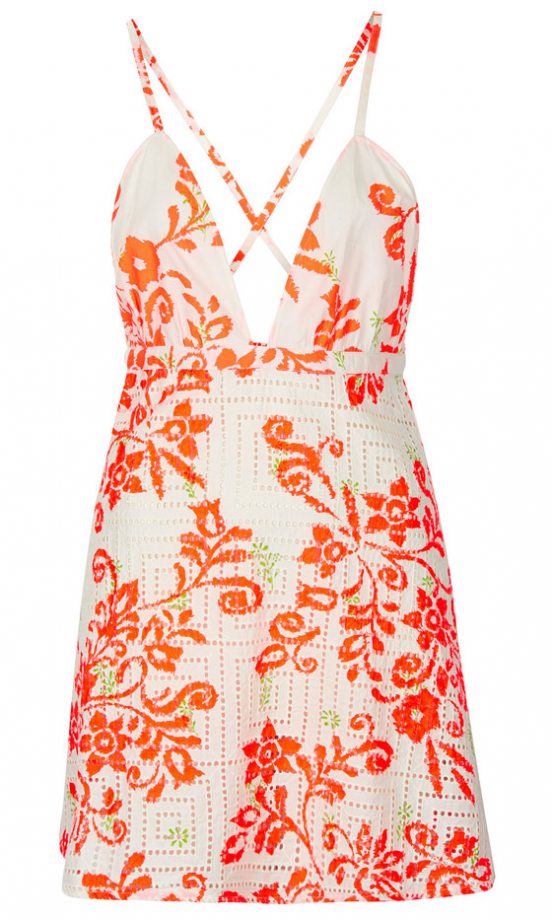 Topshop Orange Floral Print Dress, £30