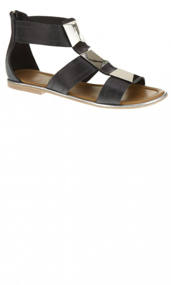 Topshop Black And Silver Sandals