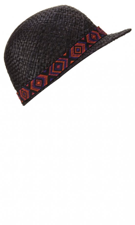 Topshop Black Straw Hat