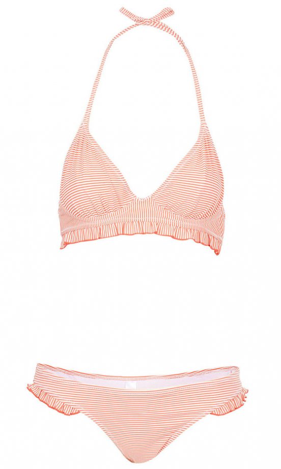Topshop Red Pin Stripe Bikini