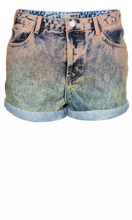 Topshop Dipe Dye Moto Shorts, £28