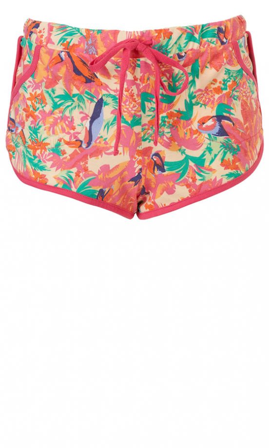 Topshop Parrot Print Runner Shorts, £12