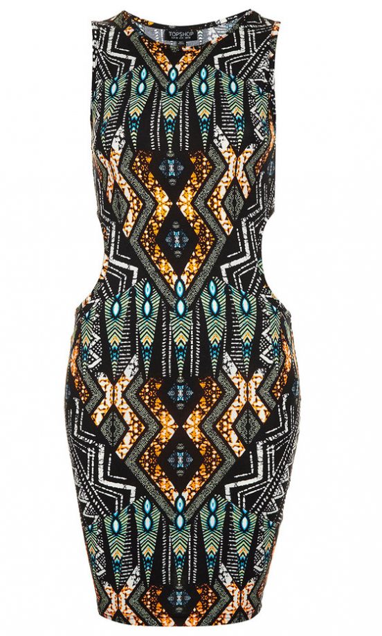 Topshop Tribal Print bodycon Dress, £26