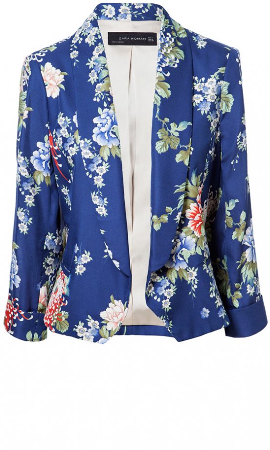 Zara Summer 2013 Blue Floral Blazer