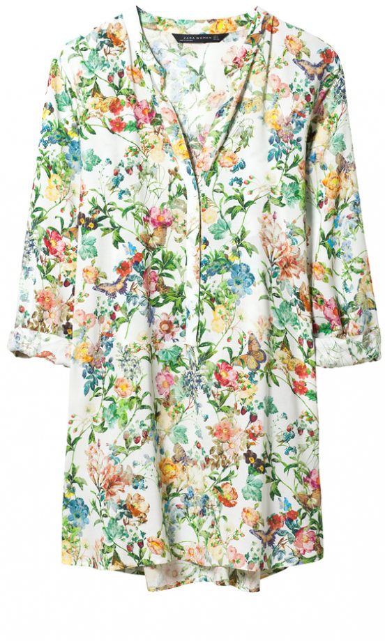 Zara Summer 2013 Floral Long Shirt