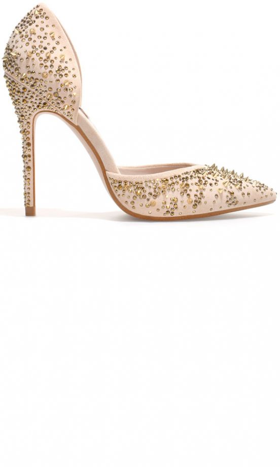 Zara Summer 2013 Embroidered Nude Heels