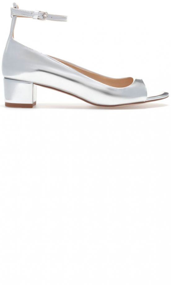 Zara Summer 2013 Silver Peep Toe Shoes