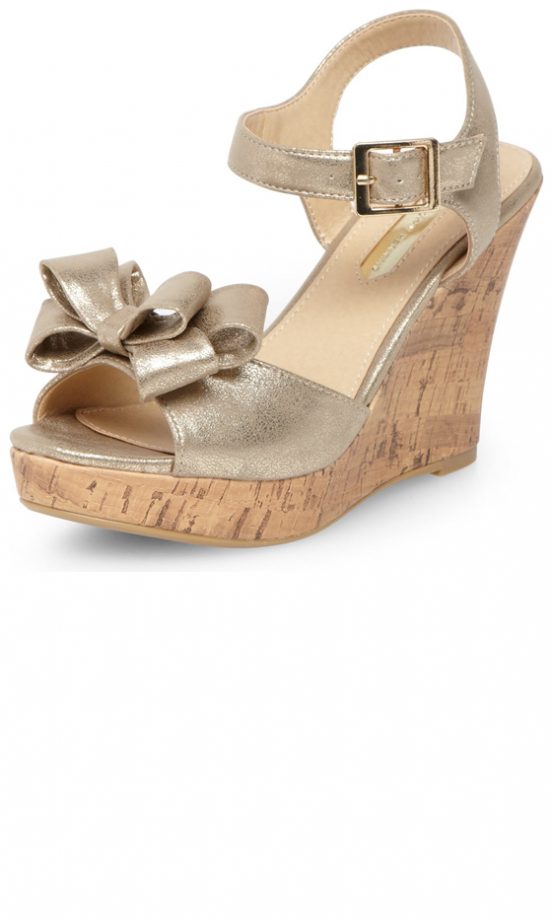 Dorothy Perkins Summer 2013 Metallic Bow Wedges, £32