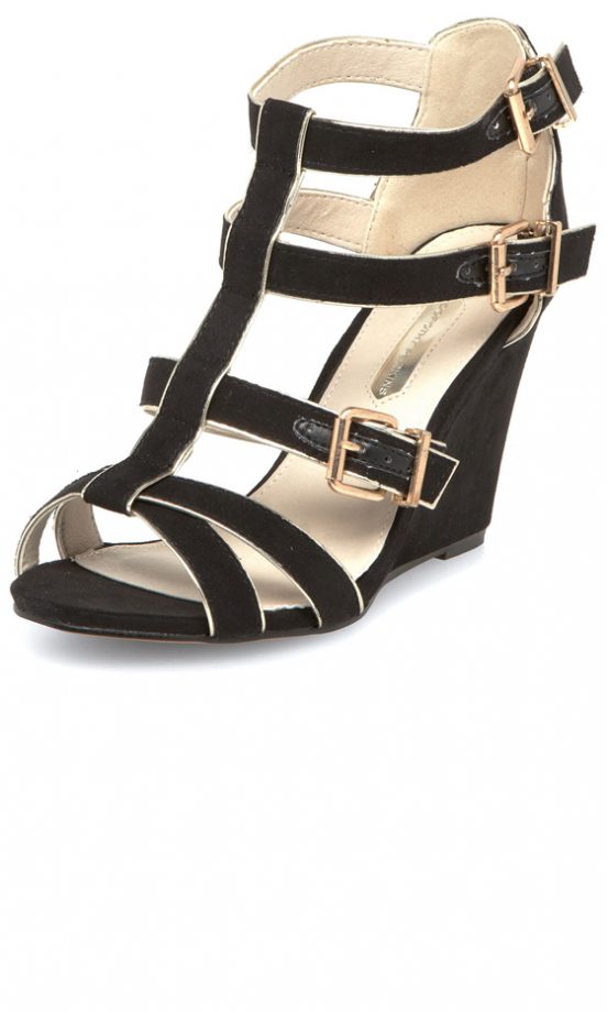 Dorothy Perkins Summer 2013 Black Buckle Wedges, £45