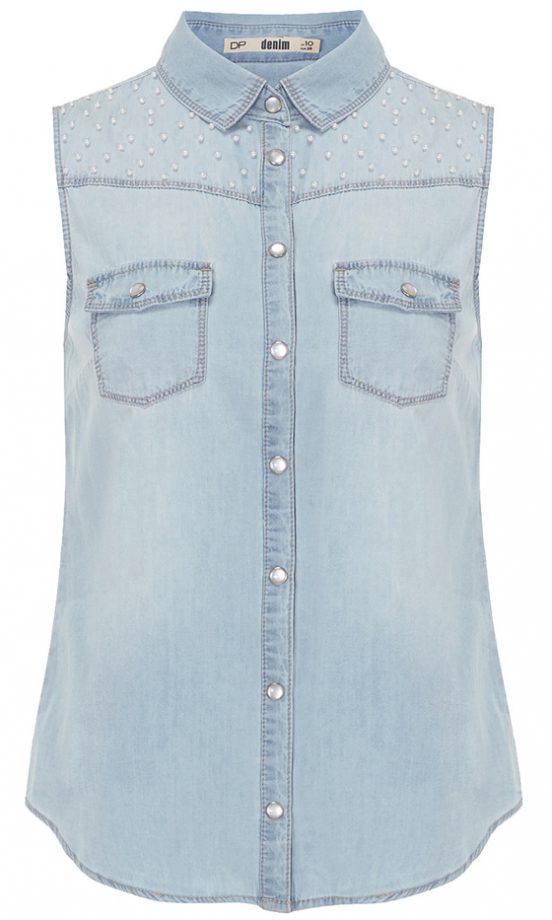 Dorothy Perkins Summer 2013 Sleeveless Denim Shirt, £28