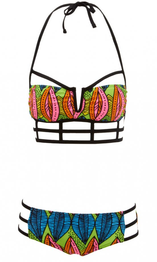 ASOS Leaf Print Bikini, Top £16, Bottoms £14