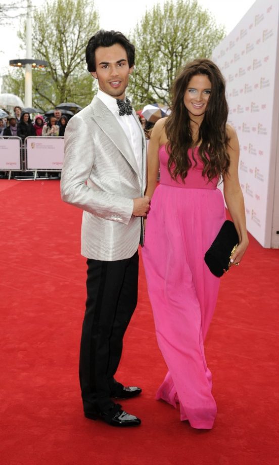 Binky Felstead And Mark-Francis Vandelli Arrive At The TV Bafta Awards, 2013