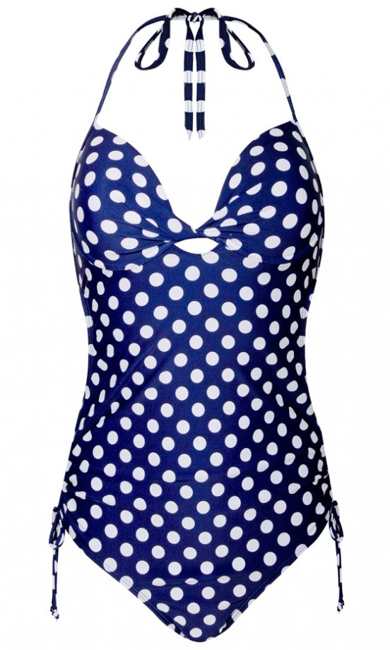 Dorothy Perkins Summer 2013 Navy Spot Twist Front Swimsuit, £26