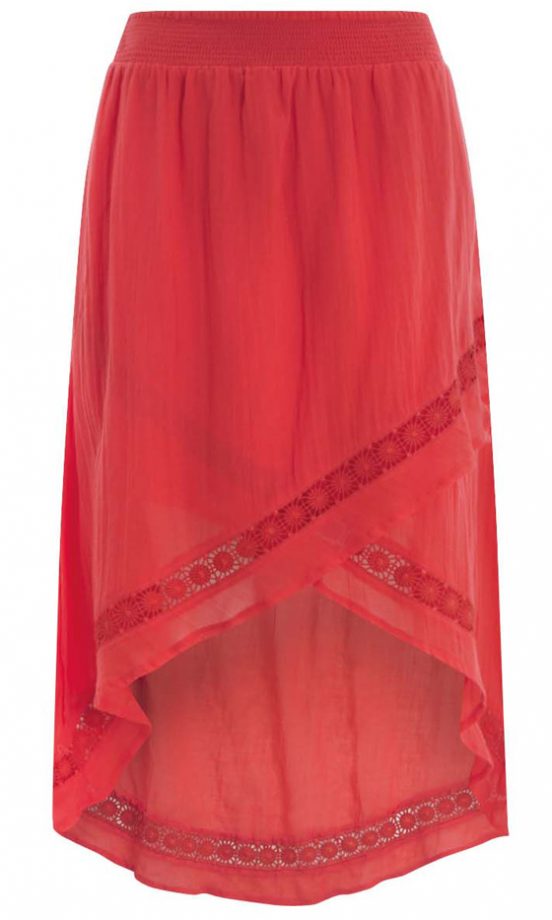 Matalan Summer 2013 Red Dip Hem Skirt