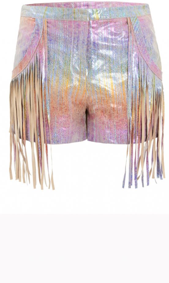 ASOS Rainbow Suede Fringe Shorts, £70