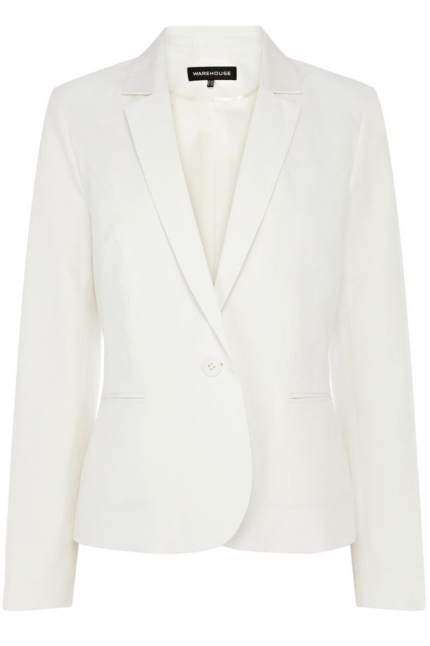 Warehouse White Linen Blazer, £70