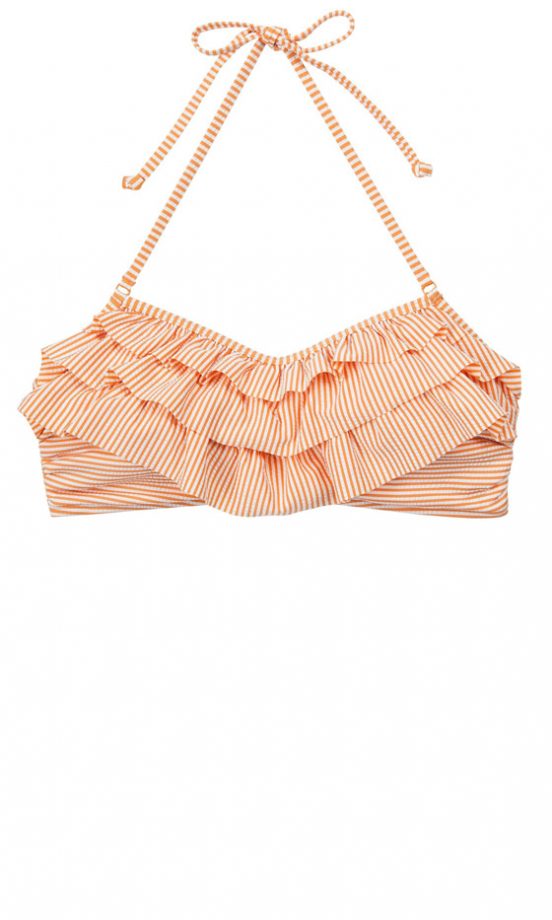 F&F At Tesco Orange Stripe Bikini Top