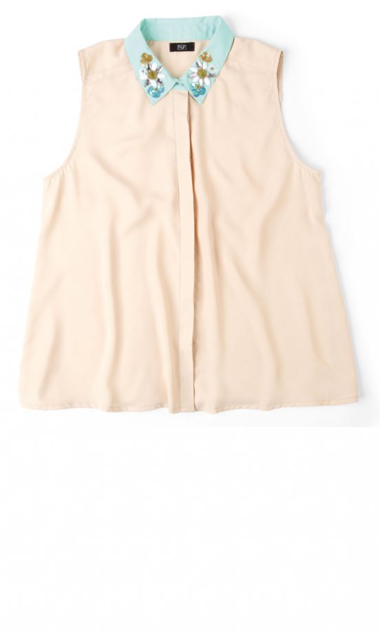 F&F At Tesco Jewelled Collar Blouse