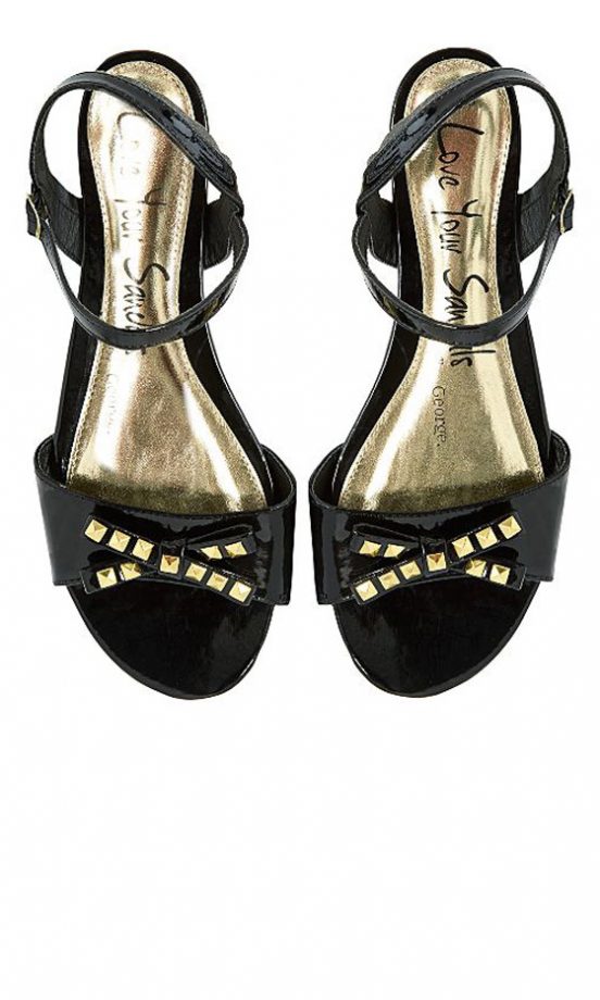 George At Asda Studded Bow Flats, £14