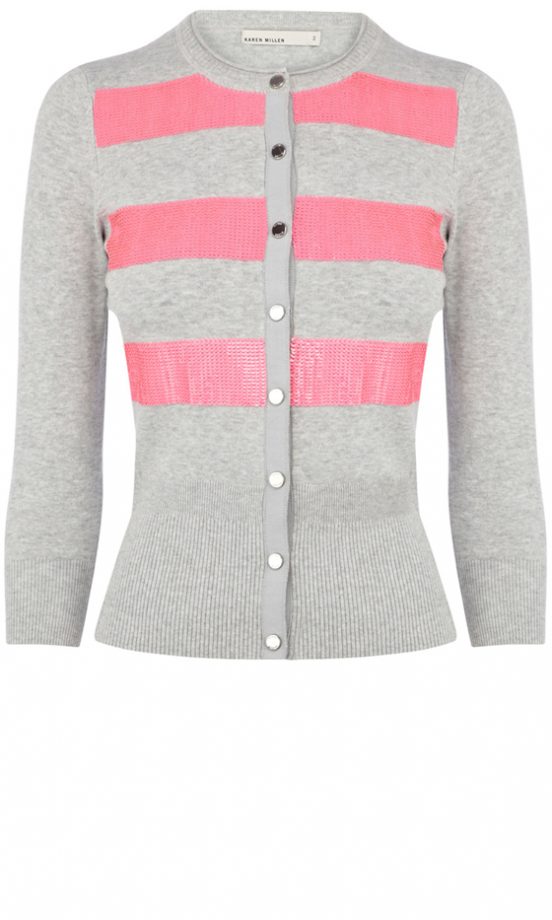 Karen Millen Stripe Knit Cardigan, £110