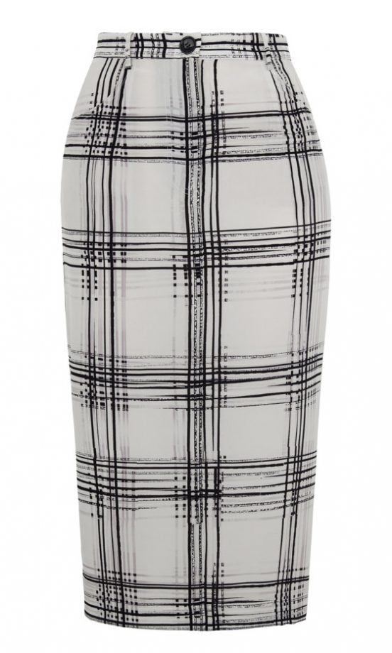 Marks And Spencer Check Print Pencil Skirt, £49.50