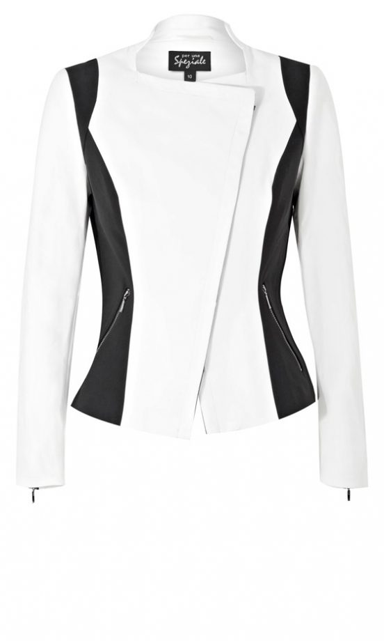 Marks And Spencer Monochrome Biker Jacket, £85