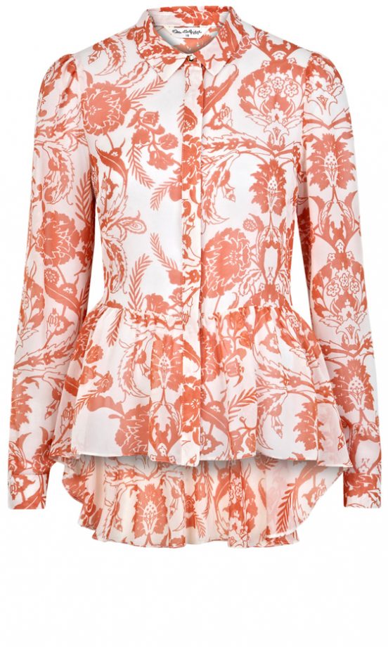 Miss Selfridge Orange And Cream Print Shirt, £35