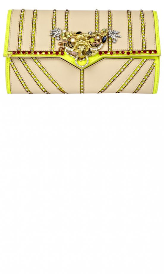 River Island Neon And Diamante Clutch Bag