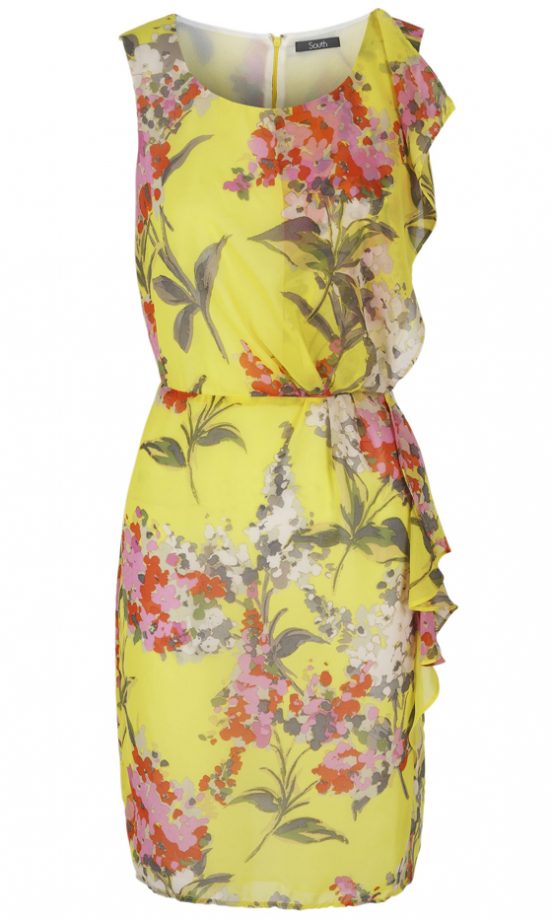 South At Littlewoods Floral Ruffle Front Dress, £49