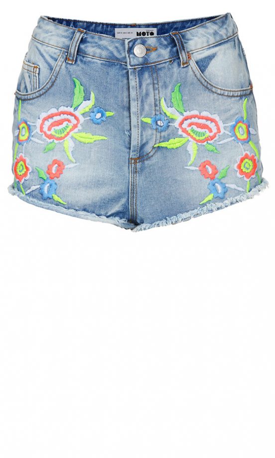 Topshop Embroidered Shorts, £35