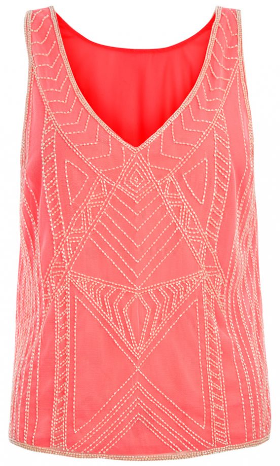 New Look Summer 2013 Coral Embroidered Top, £26.99