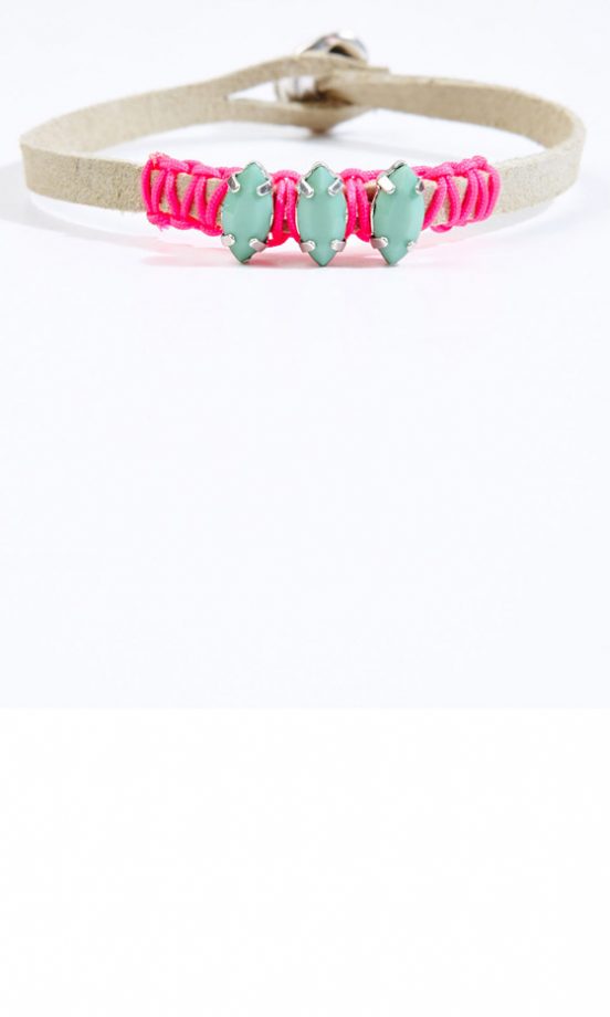 Urban Outfitters Neon And Suede Bracelet, £8