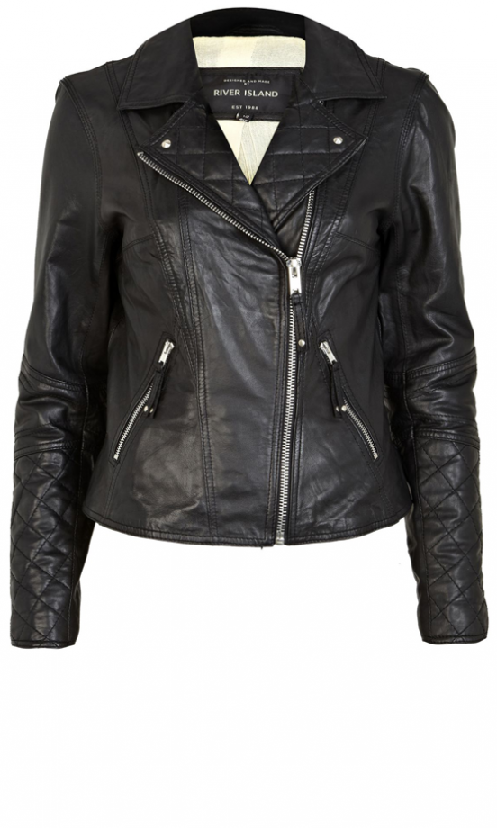 River Island Black Leather Biker Jacket, £100