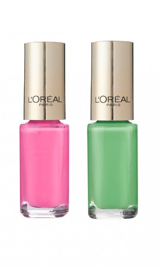 L'Oreal Color Riche Nail Polishes In Acid Watermelon And Wasabi Hit, £4.99