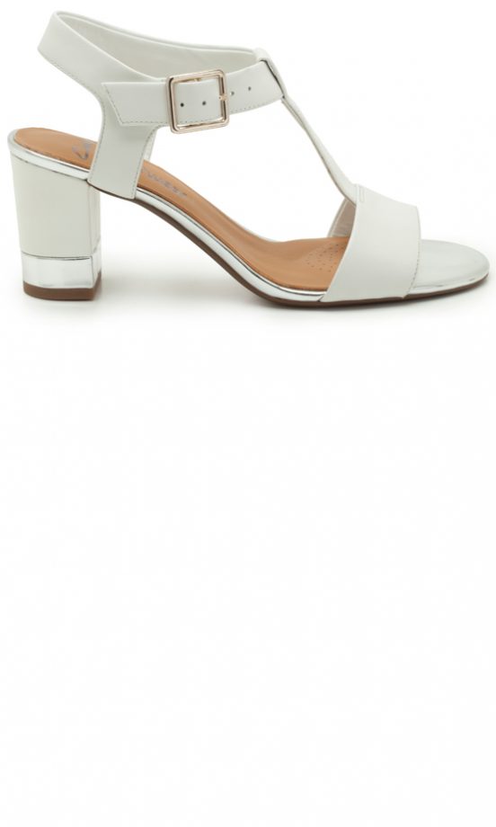 Clarks Summer 2013 White Leather Square Heels, £44.99