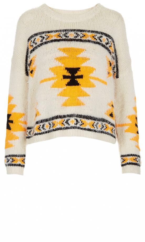 Topshop Knitted Hairy Aztec Jumper, £42