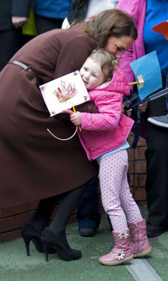 Kate Middleton, Duchess Of Cambridge, With A Child At Alder Hey Hosiptal, 2012