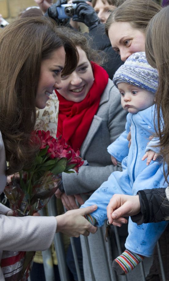 Kate Middleton, Duchess Of Cambridge, With A Baby Named After Prince William In Cambridgeshire, 2012