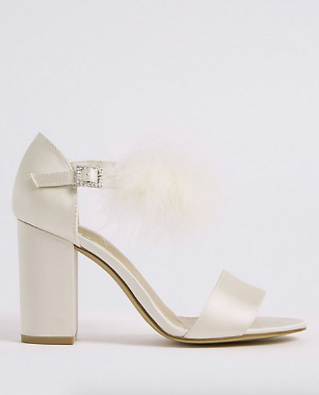 Block Heel Fur Ankle Strap Sandals, £35, Marks & Spencer